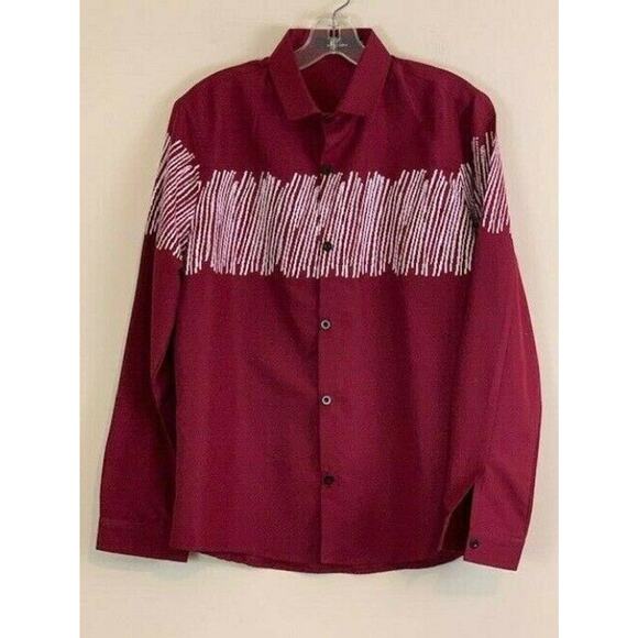 MYMSTORM Red Casual Button Down Men Shirt Size L - Picture 2 of 6